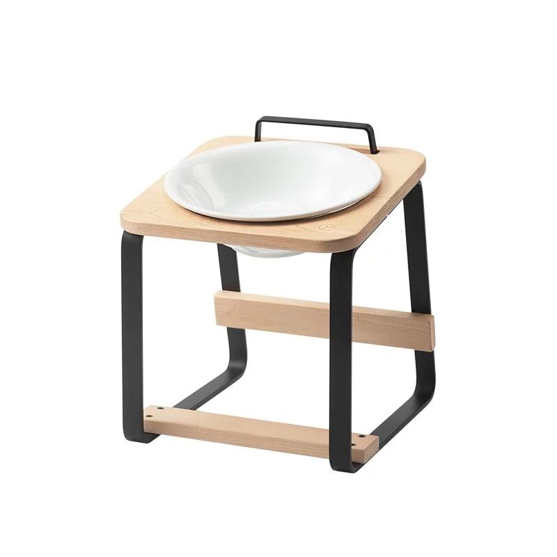 【paipaipets】 Natural Wood Elevated Pet Bowl - M/Maple, , large