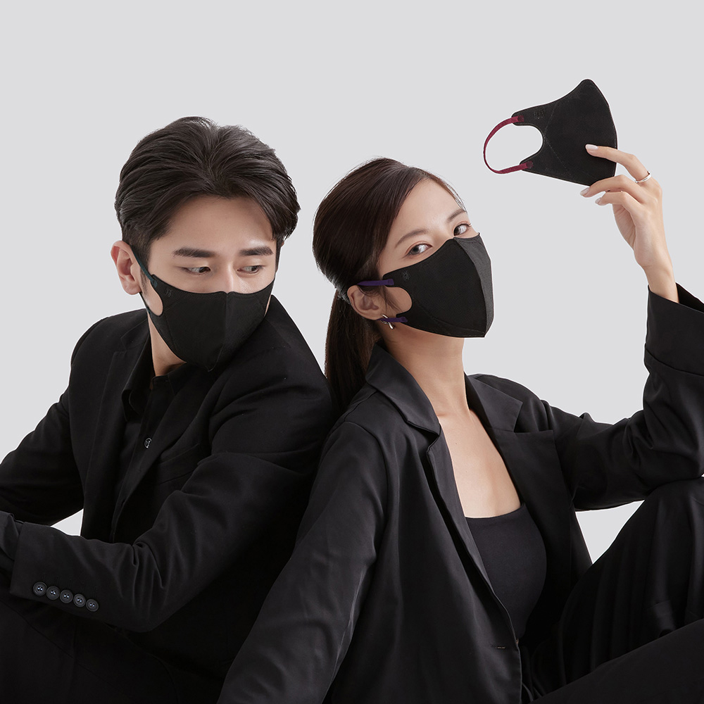 【Blue Eagle】Minimalist Black Series N95 3D Adult Medical Face Mask (3 Colors Mix ) 30 pack, , large