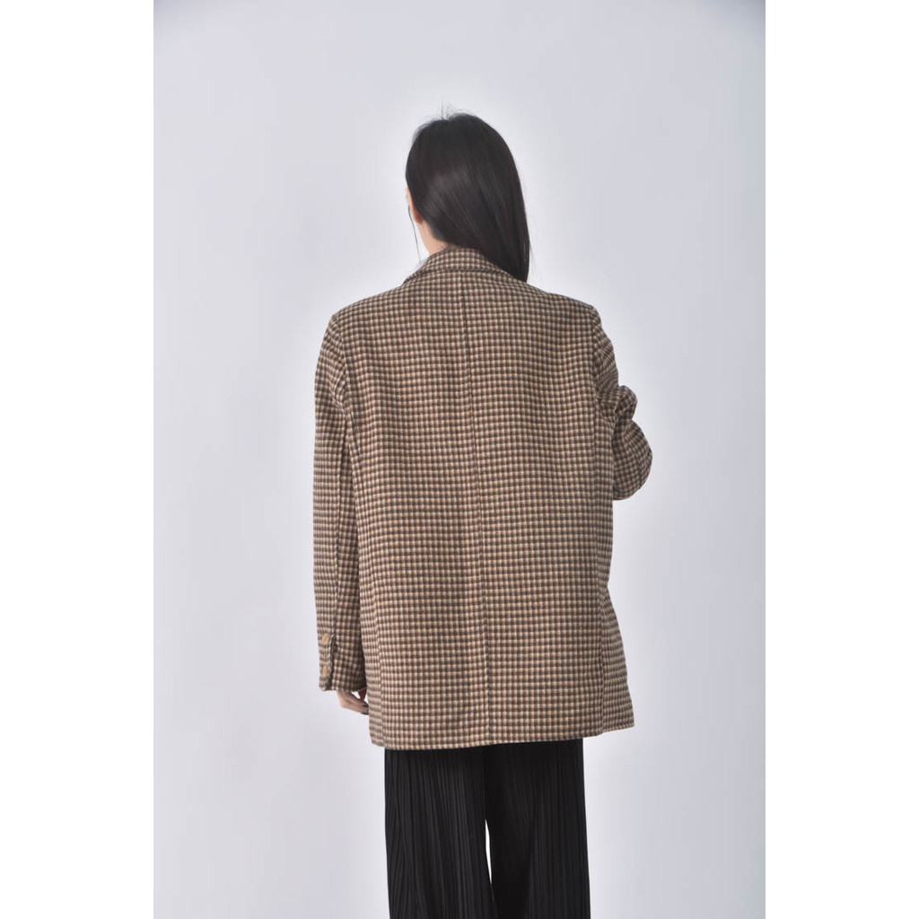 (M) mmm格紋棕色外套二手衣, , large