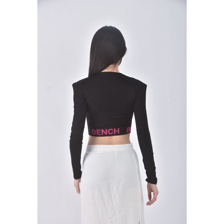 (S) rare closet韓牌質感修身短版字母黑色長袖上衣二手衣, , large