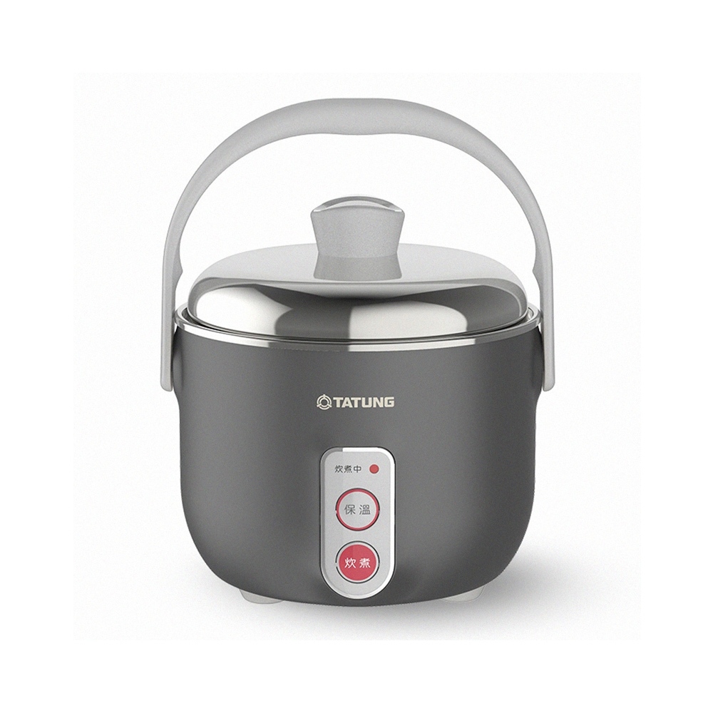 TATUNG 3-Cup Obsidian Gray Stainless Steel Electric Rice Cooker TAC-03D-NIG, , large