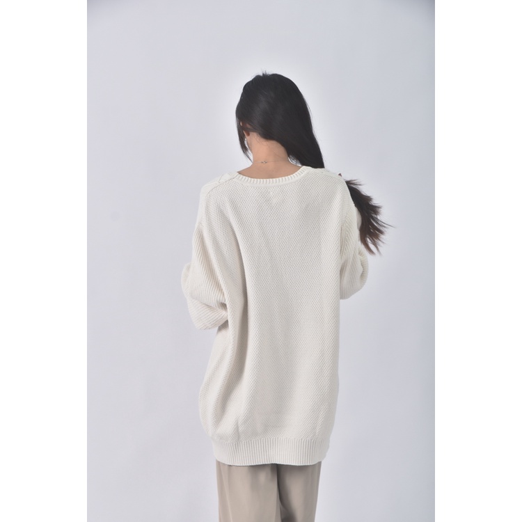 (XL) gap質感棉質圓領杏色長袖上衣二手衣, , large