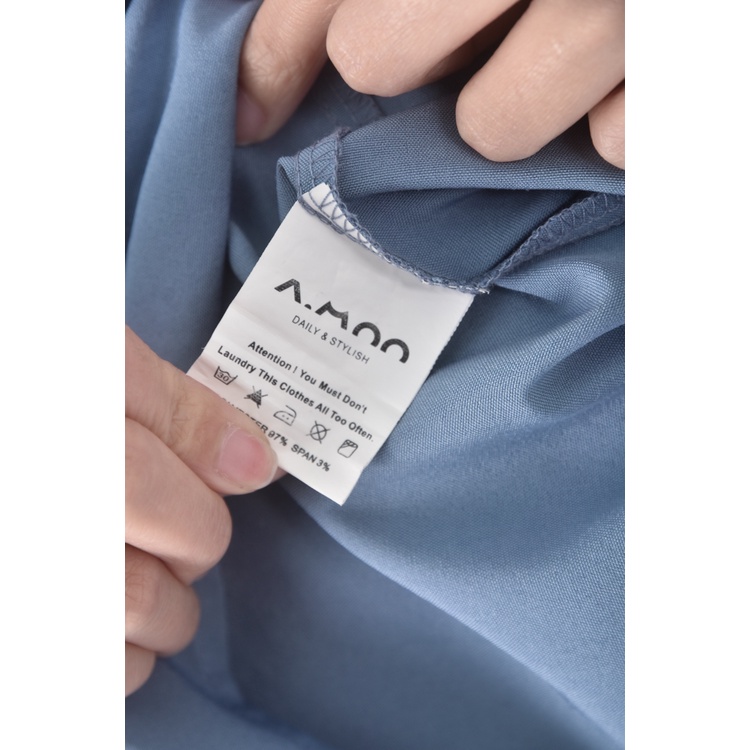 (S) a moo質感藍色襯衫上衣二手衣, , large