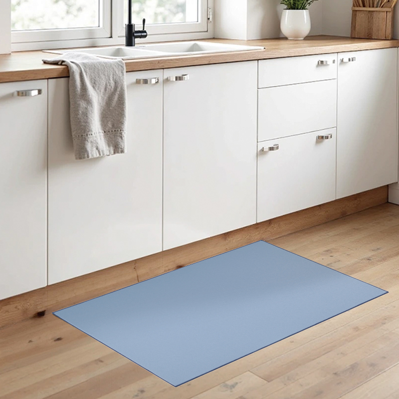 【Monster】 QQ Extra-Thick Oil-Resistant & Anti-Stain Kitchen Mat (80x50cm) – Light Blue, , large