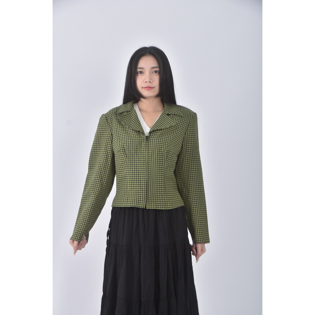 (S) all that jass格紋綠色外套二手衣, , large