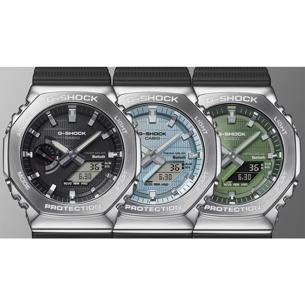 CASIO 卡西歐 G-SHOCK 八角太陽能藍芽手錶 GBM-2100A-1A2, , large