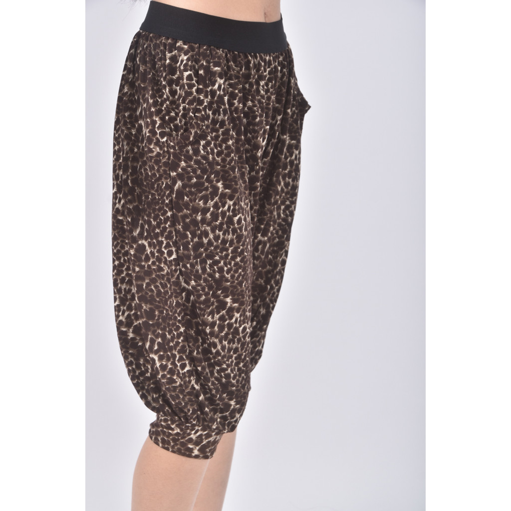 (S) 高腰豹紋棕色長褲二手衣, , large