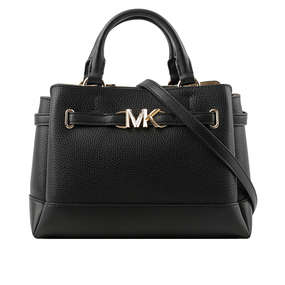 Michael Kors MKReed 金色標誌皮帶釦設計小款二用包/黑色