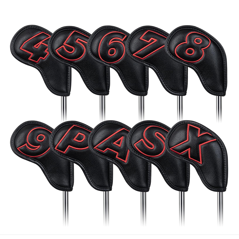 Craftsman Golf Iron Headcovers｜Set of 10 (Red/Black), , large