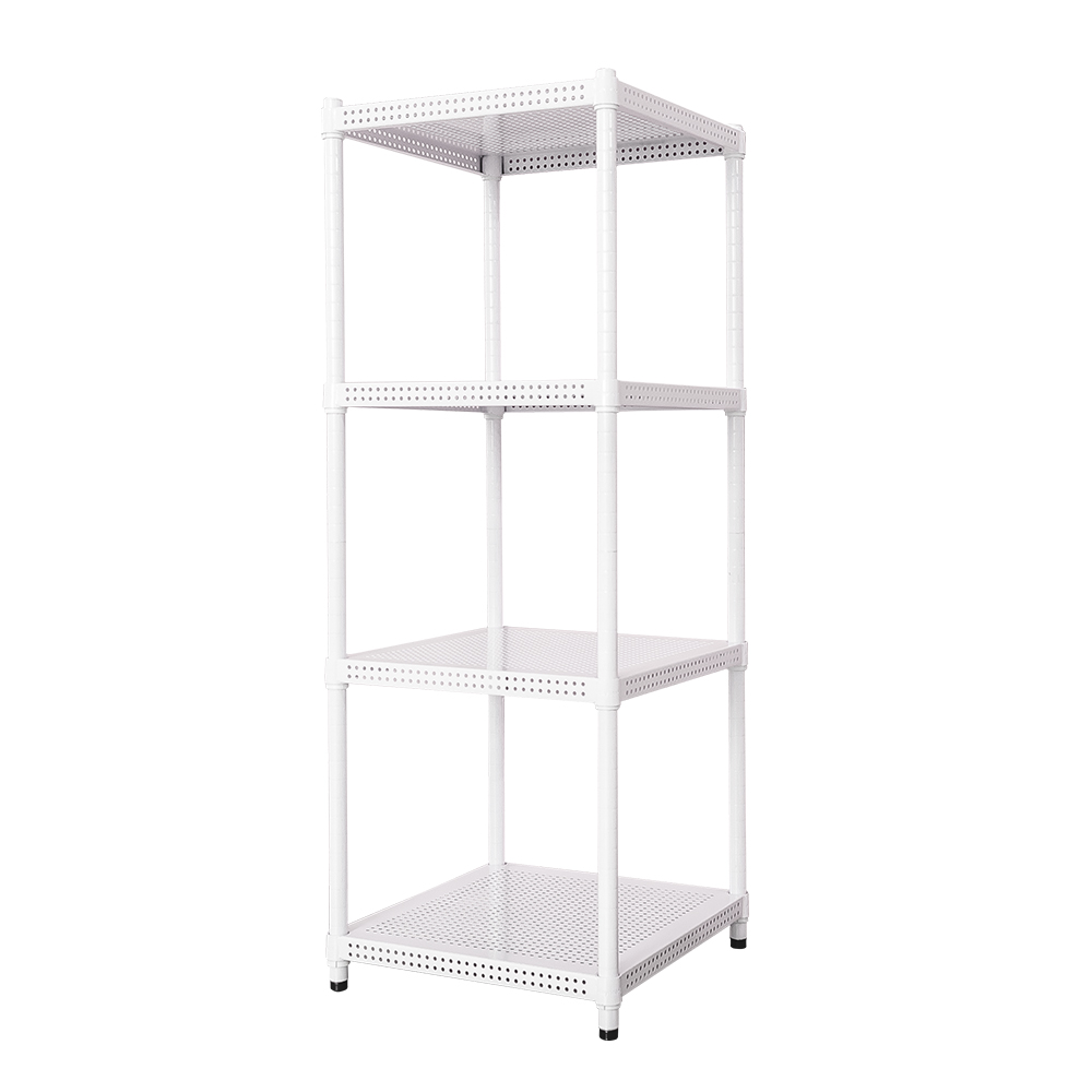 【Y HOUSE】45x45x120cm perforated plate four-layer shelf perforated plate shelf iron rack - paint white, , large