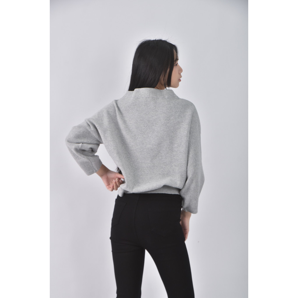 (XL) kumikyoku圓領灰色長袖上衣二手衣, , large