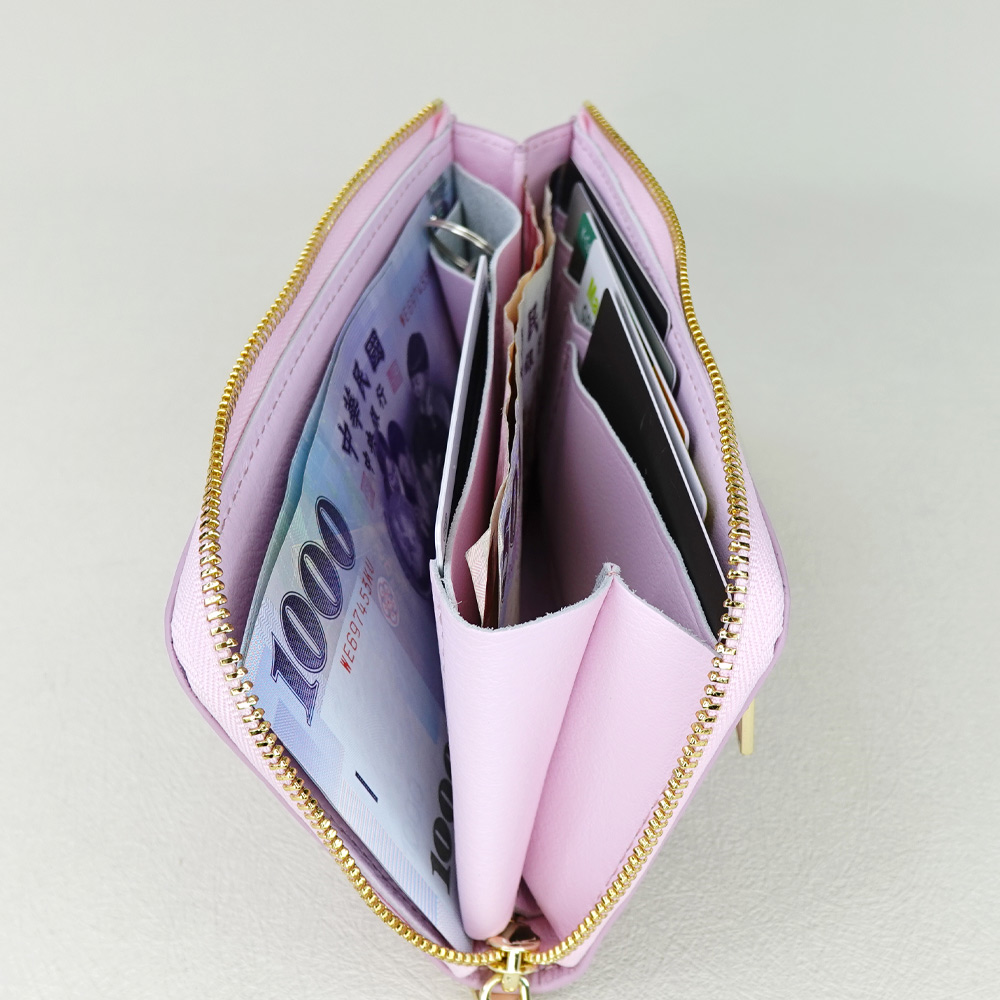 【M2nd】 Ostrich Slim Zip Wallet, , large