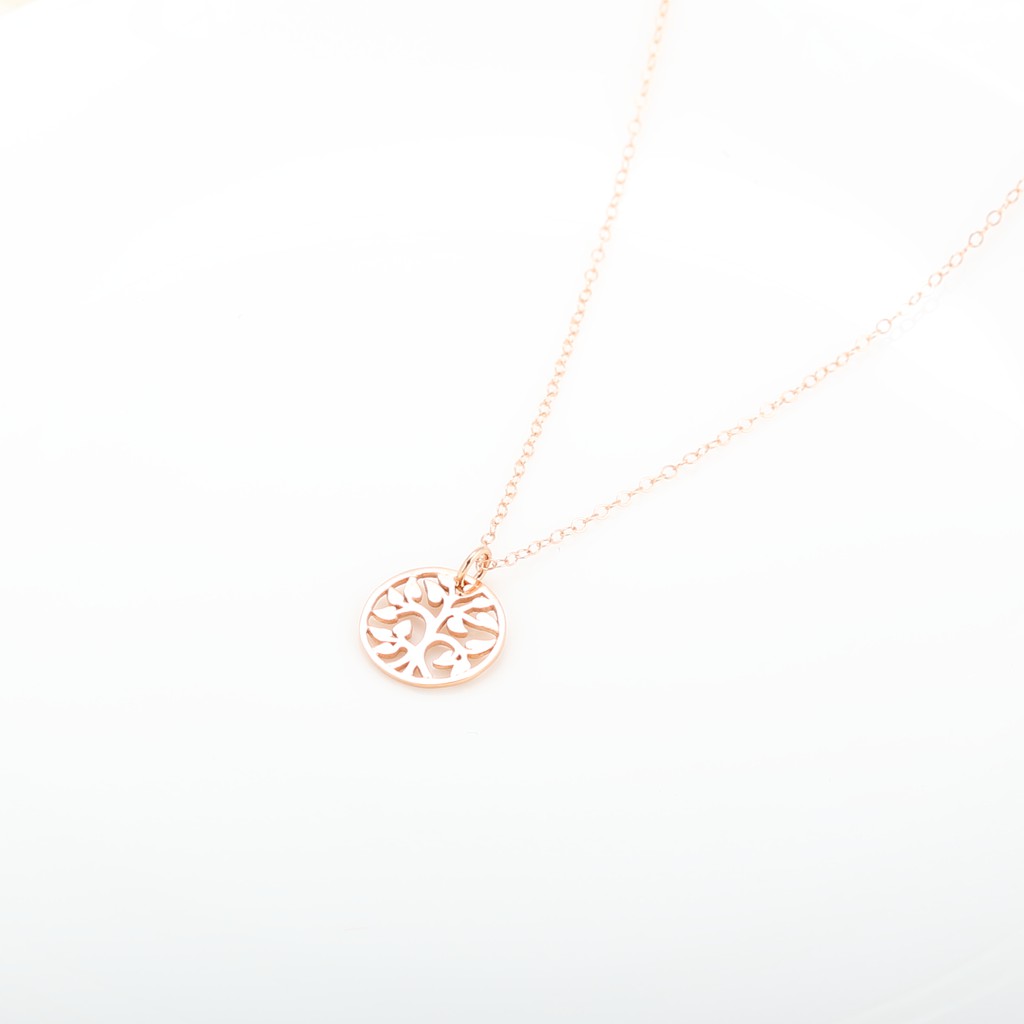 Tree of Life s925 sterling silver 18k Rose gold-plated necklace gift, , large