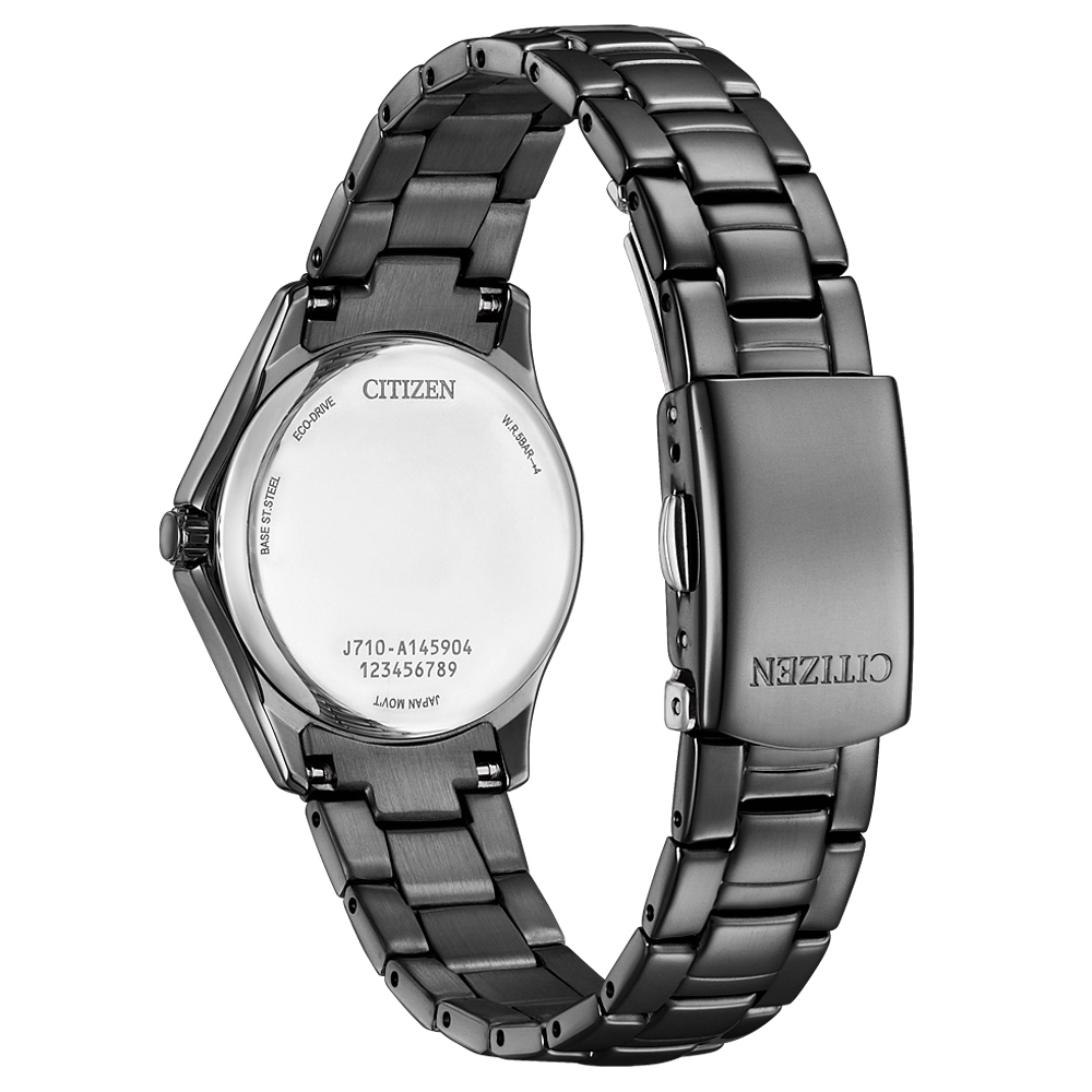 CITIZEN 星辰 光動能水晶奢華女錶-藍x黑 FE1255-84L, , large