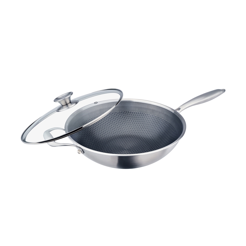 PERFECT 理想牌 鈦晶蜂巢式不沾炒鍋316不鏽鋼八層複合金附蓋 30cm單把炒鍋-Leidea樂德兒, , large
