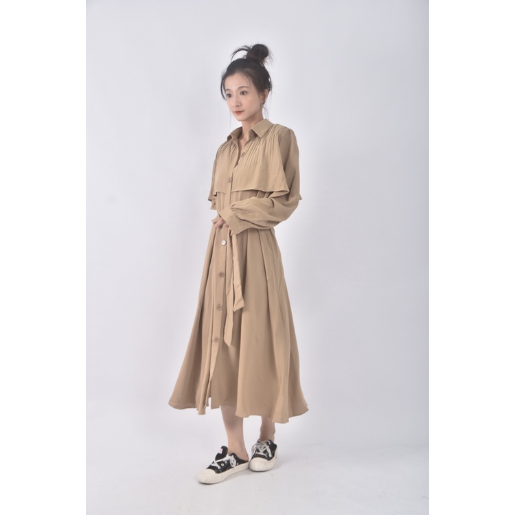(L) lala market質感假兩件棕色洋裝二手衣, , large