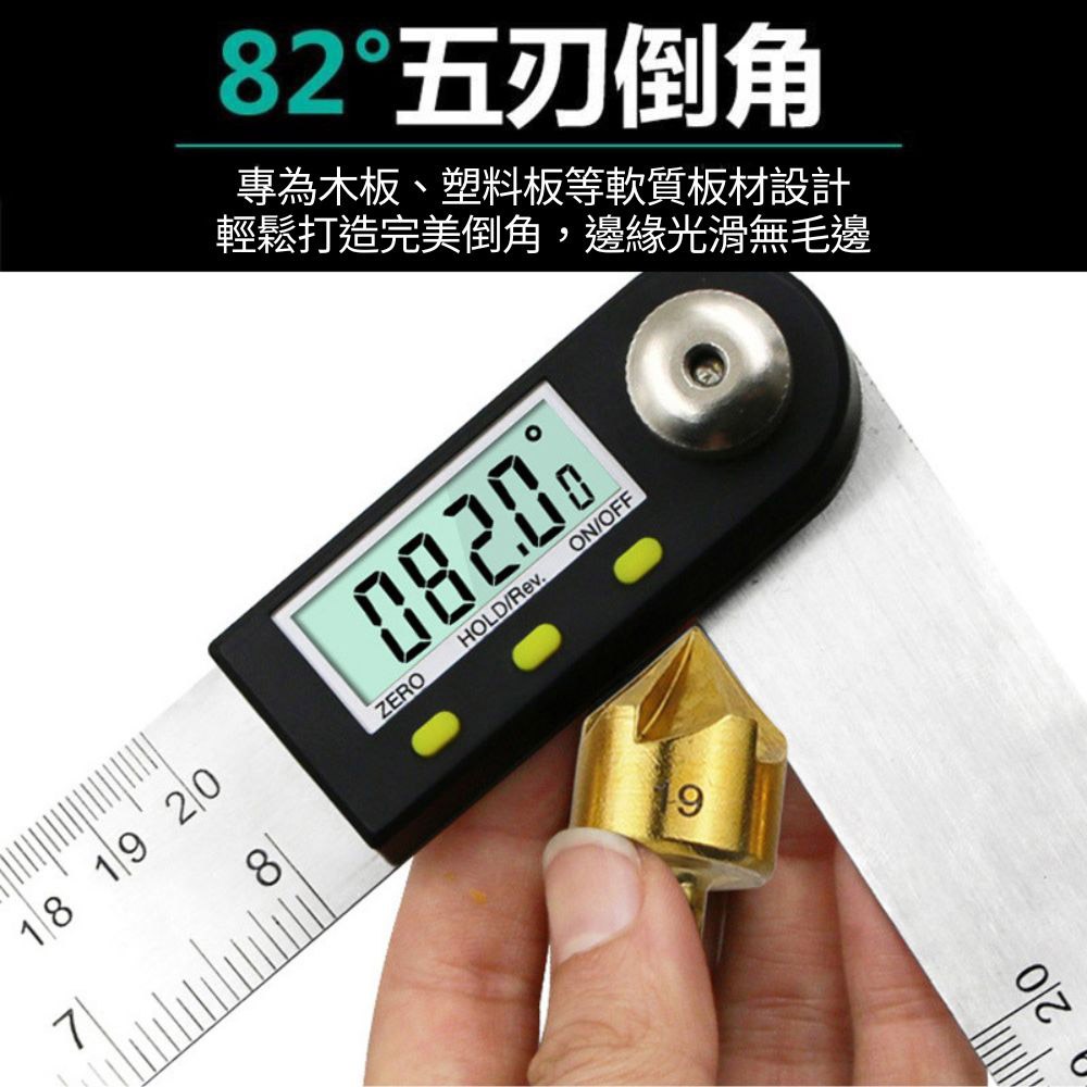 Hexagonal handle, titanium-plated, five-blade chamfering tool, , large