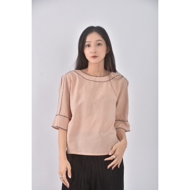 (M) meeijen粉杏色長袖上衣二手衣, , large