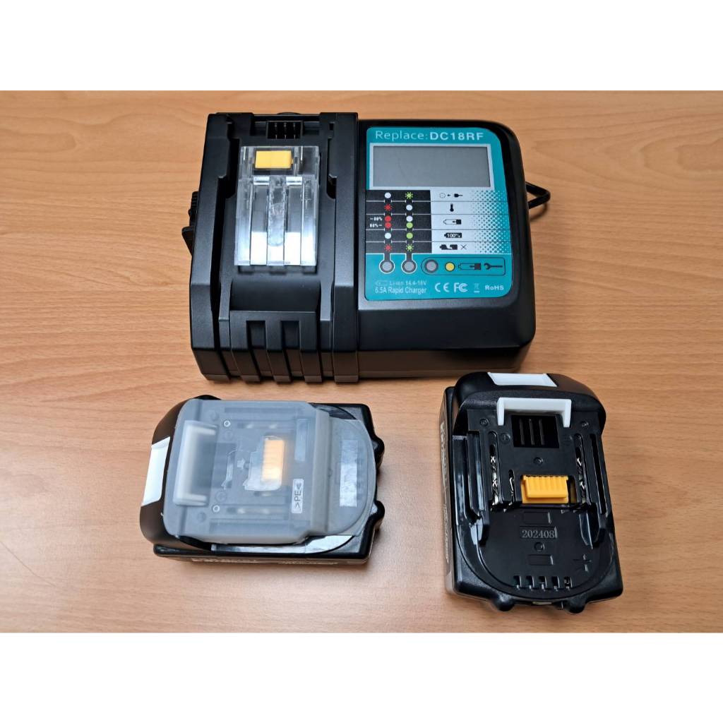 WIN五金 FKS BOST 通用牧田晶片款18V電動工具用 4.0/6.0電池組(兩電一充) 非牧田原廠 液晶螢幕充電, , large