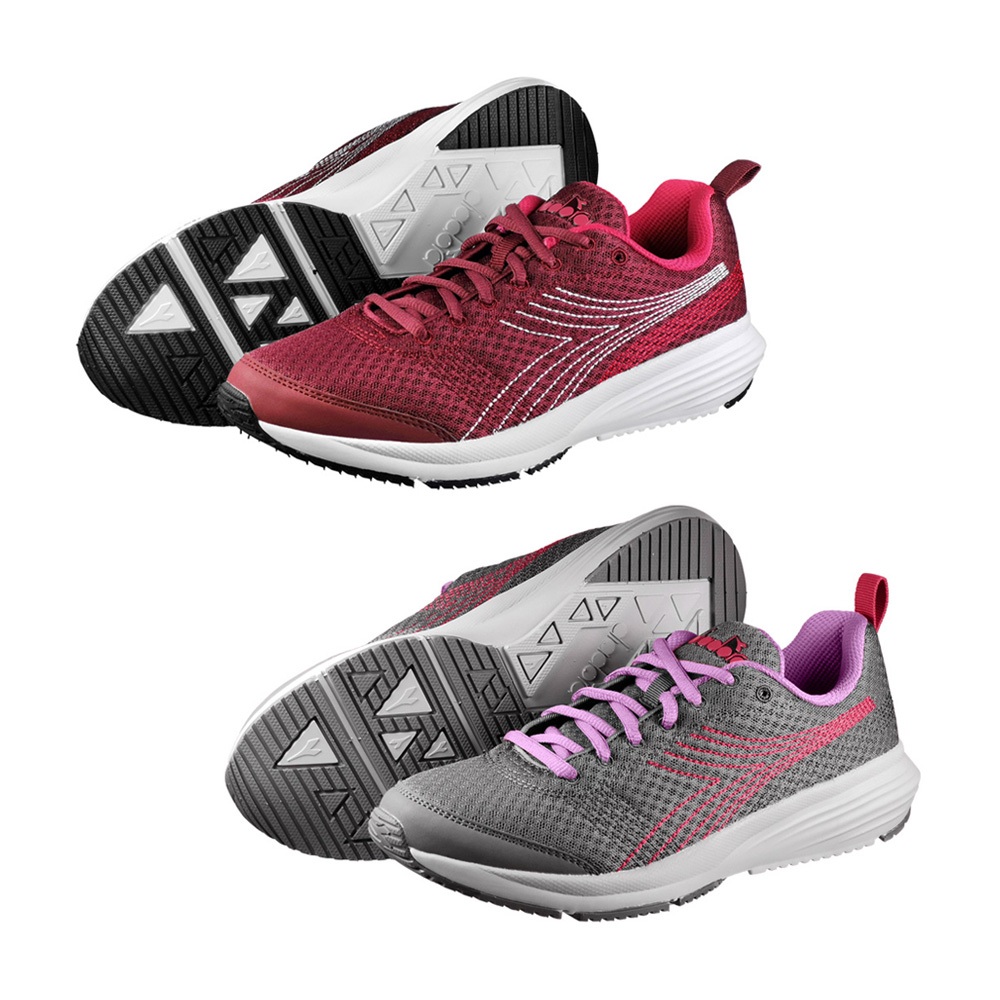 DIADORA迪亞多那 義大利進口 輕量運動慢跑鞋 EASY RUN 女運動鞋 女鞋 輕量 透氣 吸震 棉鞋墊 紅 灰, , large