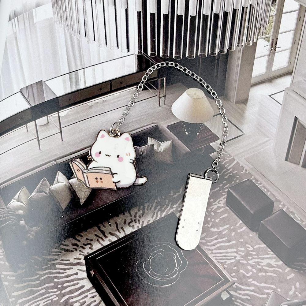 Cat Pendant Chain Bookmark, , large