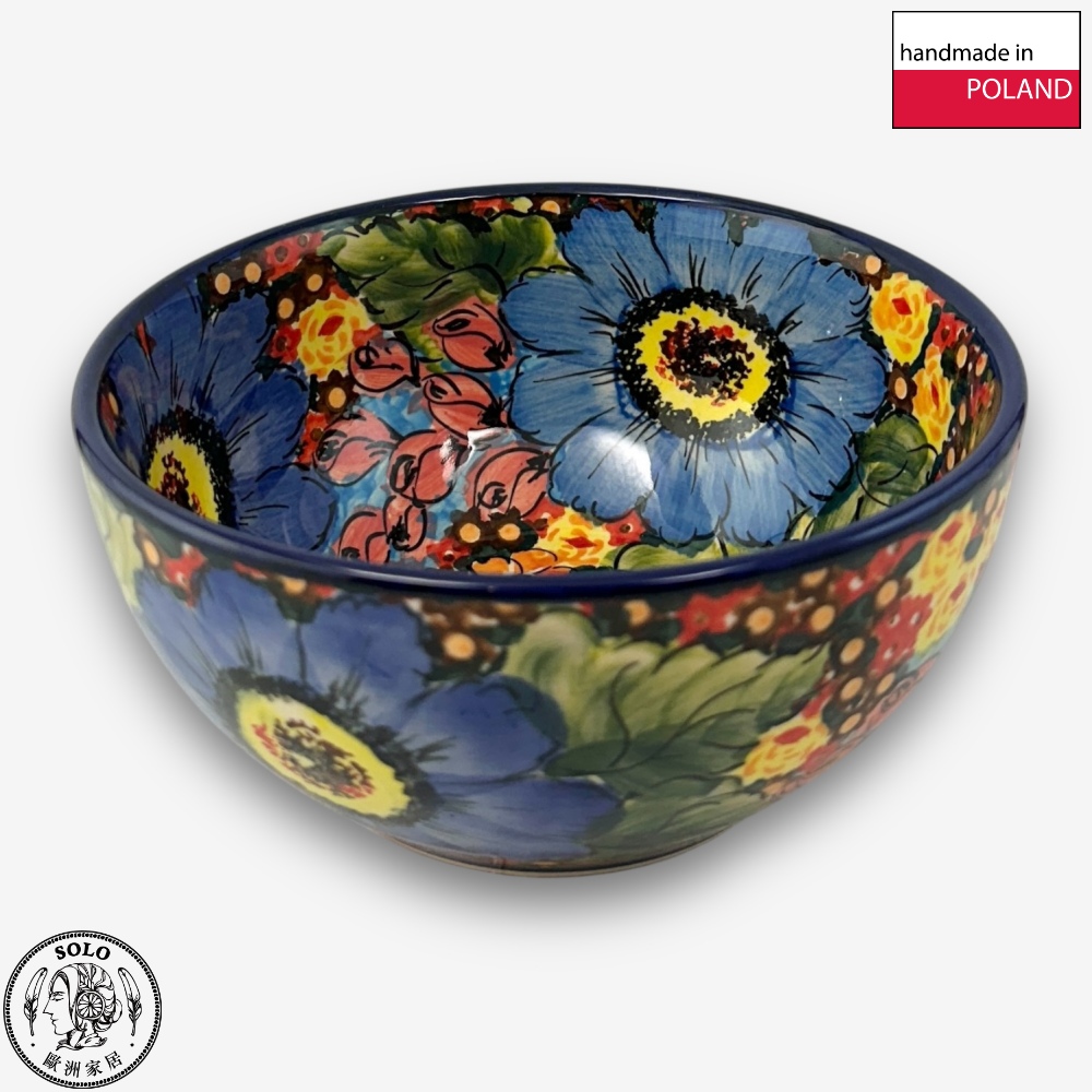 【SOLO Vintage】Cerraf Polish Pottery 16cm Bowl Where Flowers Bloom Deeply Series Made in Poland, , large