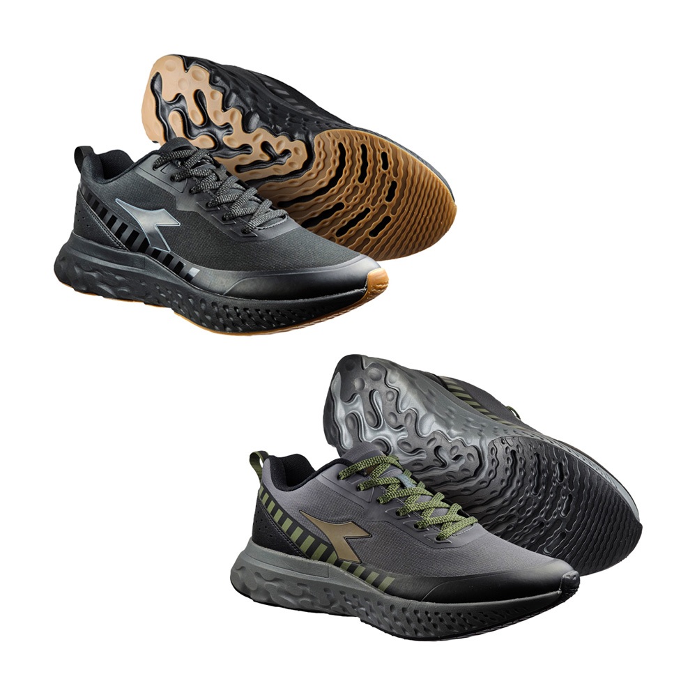 DIADORA迪亞多那 防潑水休閒運動鞋 男運動鞋 男鞋 慢跑鞋 反光 寬楦 高腳背 輕量 減壓 棉鞋墊 止滑 黑 灰綠, , large