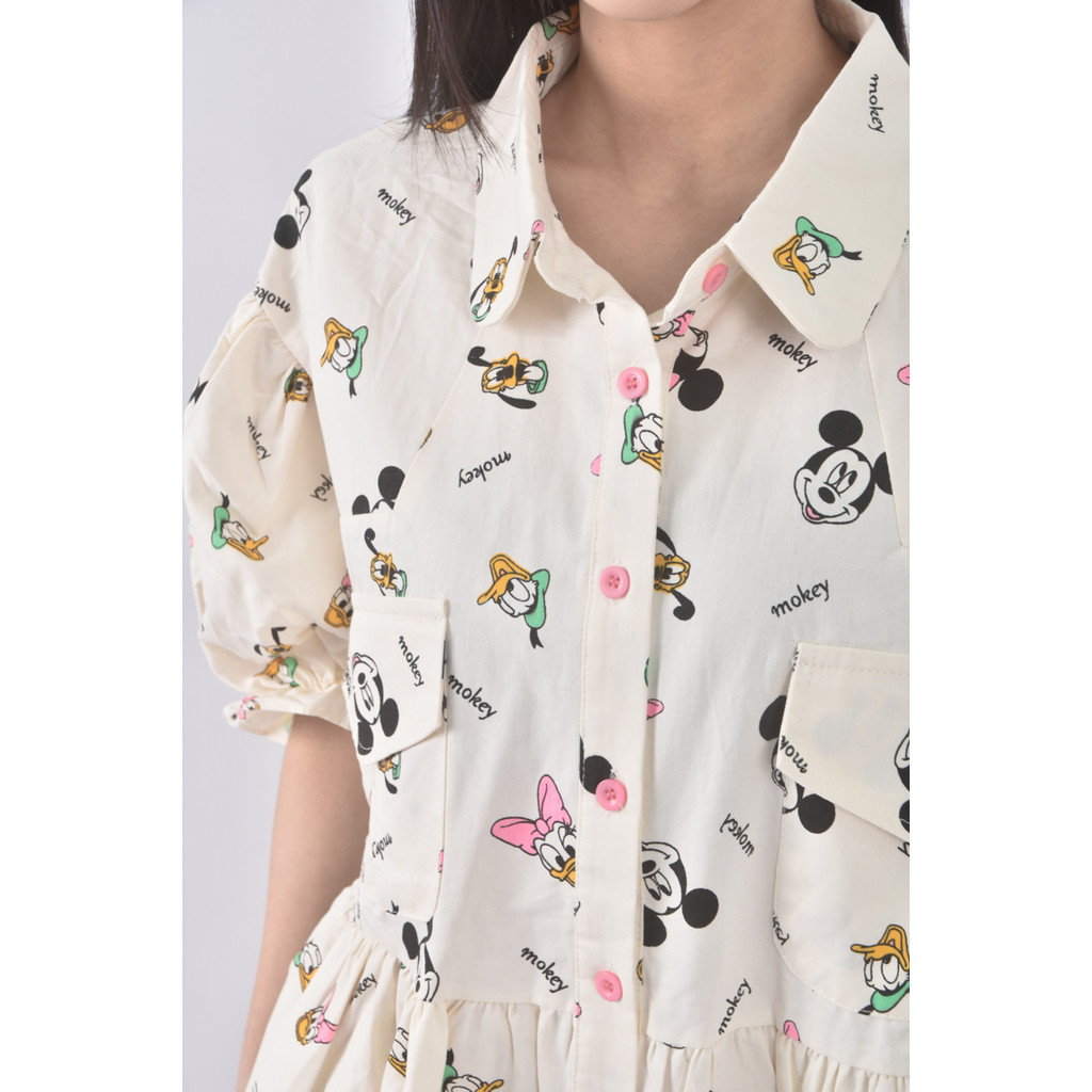 (XL) 質感米奇杏色洋裝二手衣, , large