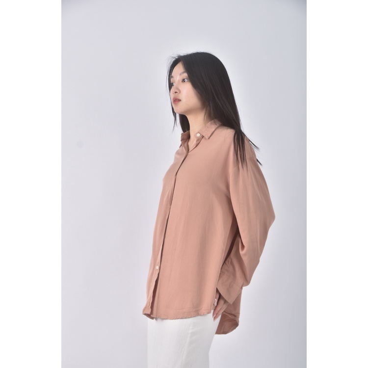 (M) grain rain排扣棕色襯衫上衣二手衣, , large