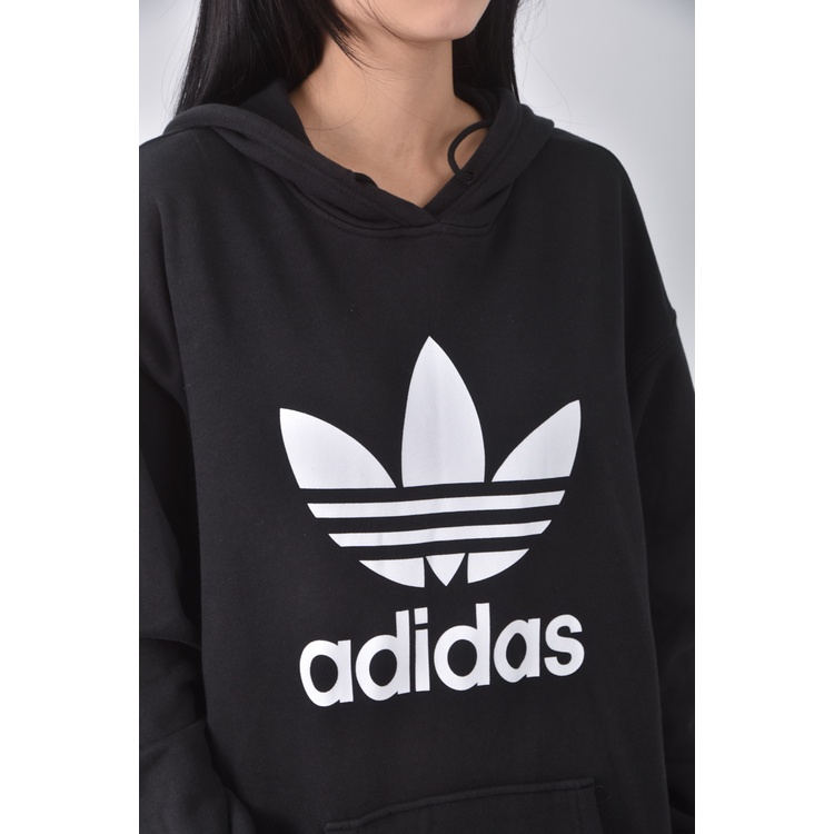 (XL) adidas質感棉質連帽黑色長袖上衣二手衣, , large