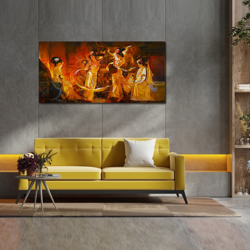【御畫房】敦煌 國家一級畫師手繪油畫60×120cm(VF-72), , large