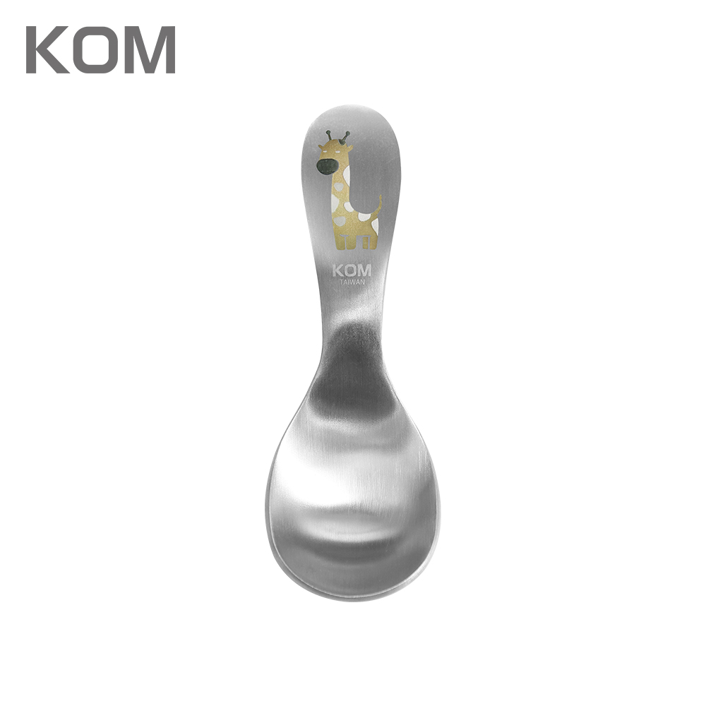 【KOM】小動物大胃王304不鏽鋼兒童圓匙3入(湯匙/多款任選)