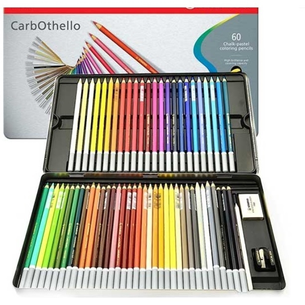 【德國天鵝STABILO】CarbOthello 奧賽樂水性粉彩筆 暈染 疊色 乾濕兩用(ST1436)鐵盒12色, , large