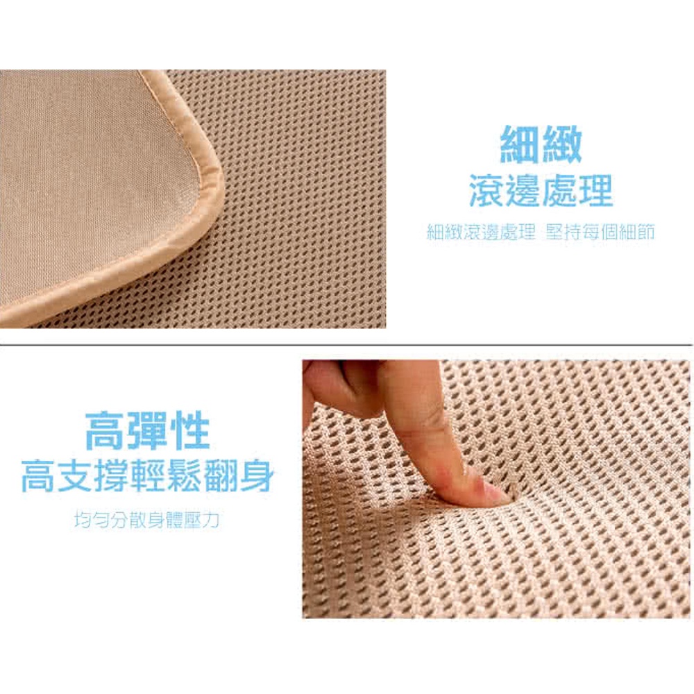 【格藍傢飾】超健康1CM排汗防菌6D透氣床墊-單人加大 雙人 雙人加大 降溫涼墊支撐床墊 空氣床墊 可水洗, , large