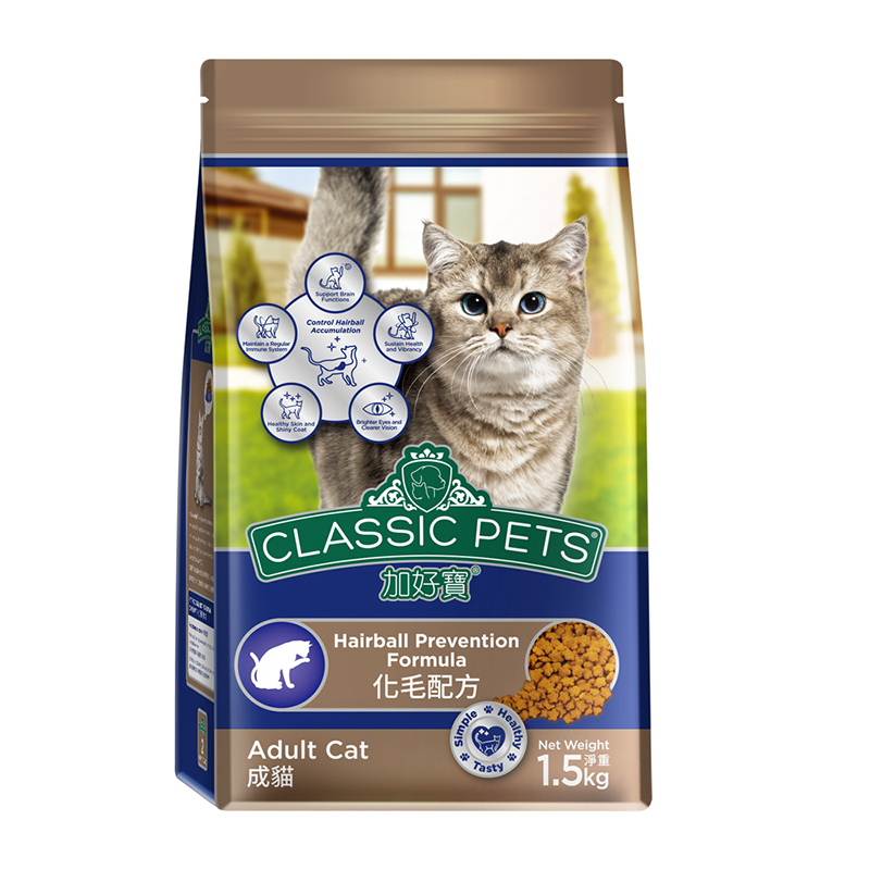【Classic Pets 加好寶】經典乾貓糧1.5kg*4包-化毛配方