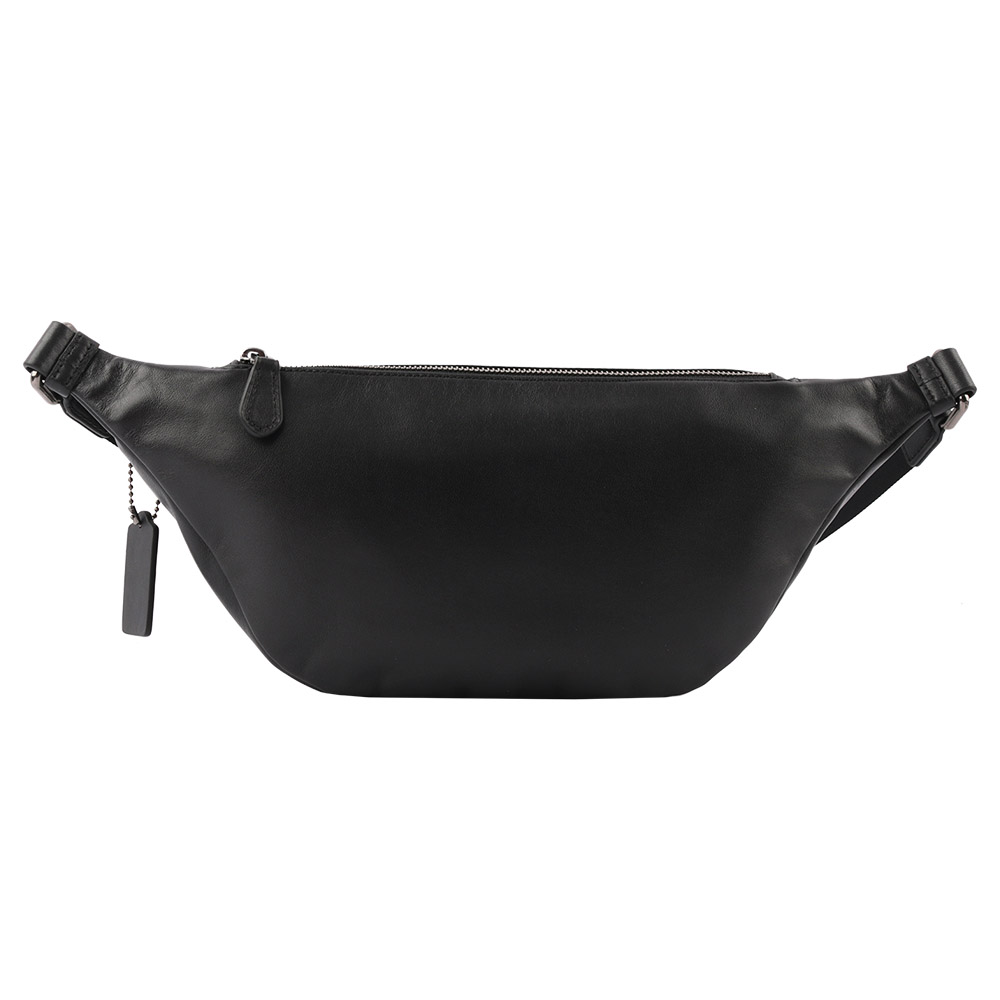 COACH PVC+皮革腰包/黑灰色, , large