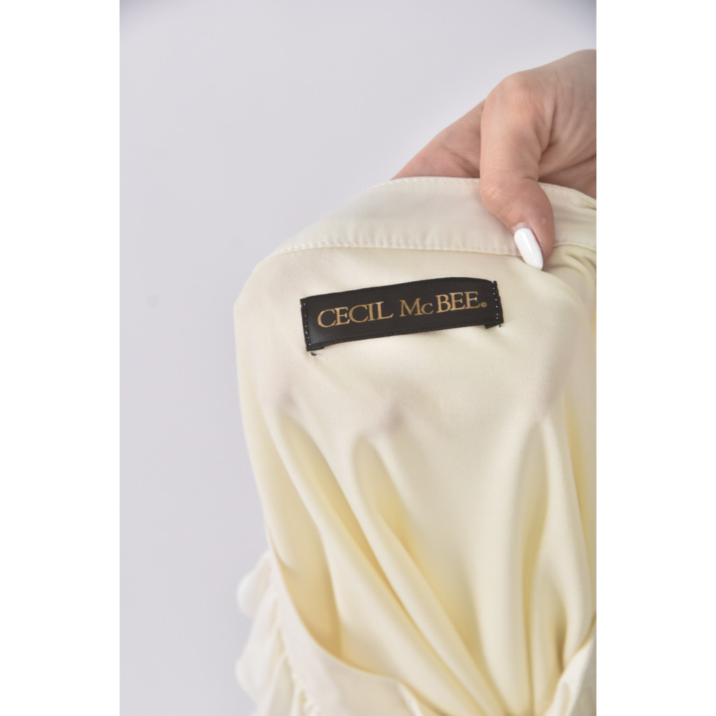 (M) cecil mcbee蝴蝶結白色長袖上衣二手衣, , large