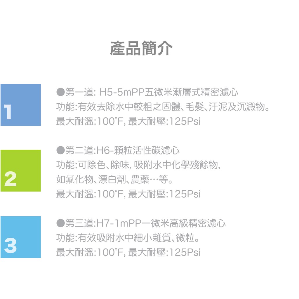 【麗水生活】卡式-97K簡易5道  DIY簡易過濾器 淨水器 K5633活性碳濾心 椰殼活性碳小T33 卡式5道過濾, , large