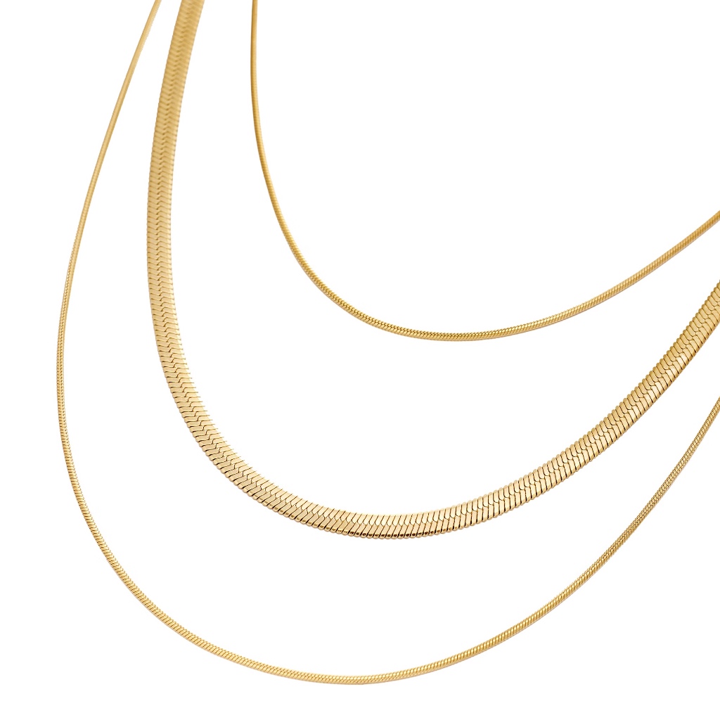 【ULOO】Flash 層疊之境不鏽鋼項鍊-金色 UN4001410, , large