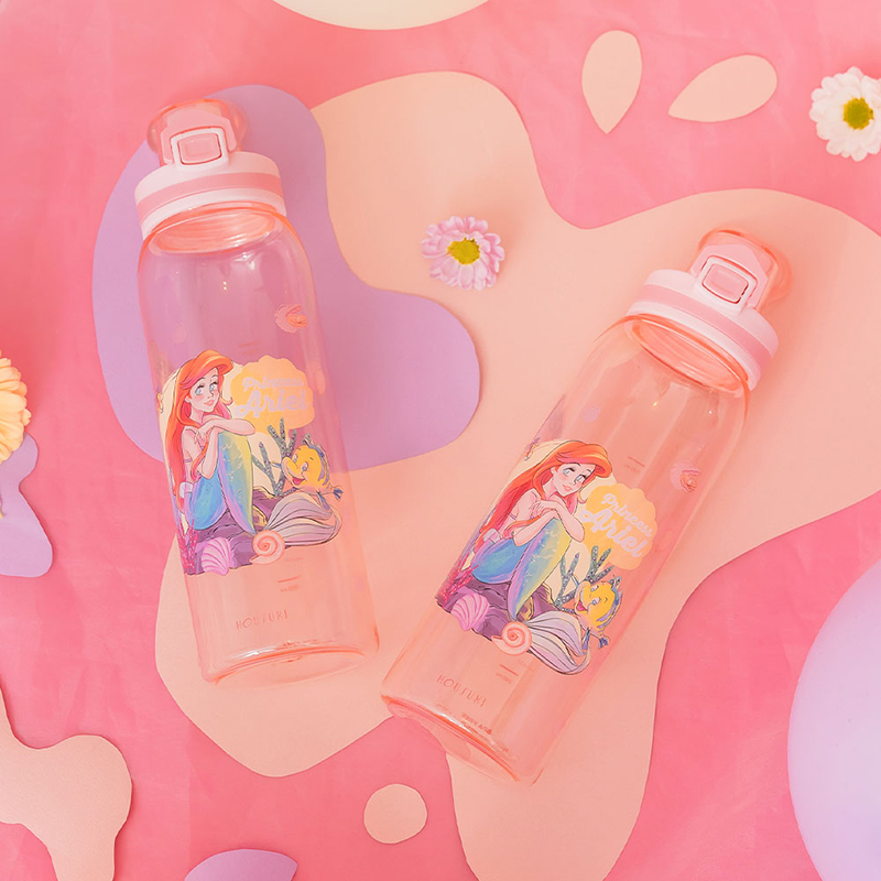 『HOUSUXI．舒希』迪士尼小美人魚系列-Tritan彈蓋水瓶900ml(A2), , large