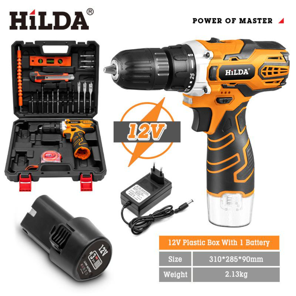 【HILDA】希爾達電動工具 12V 標準配備組 單電電鑽起子機 HL12-1S, , large