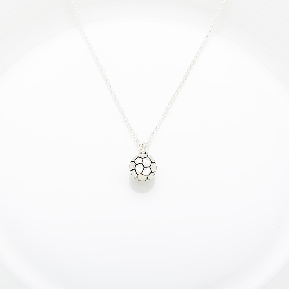 【Angel & Me】FIFA 世界盃 立體 足球 s925 純銀項鍊 生日禮物, , large
