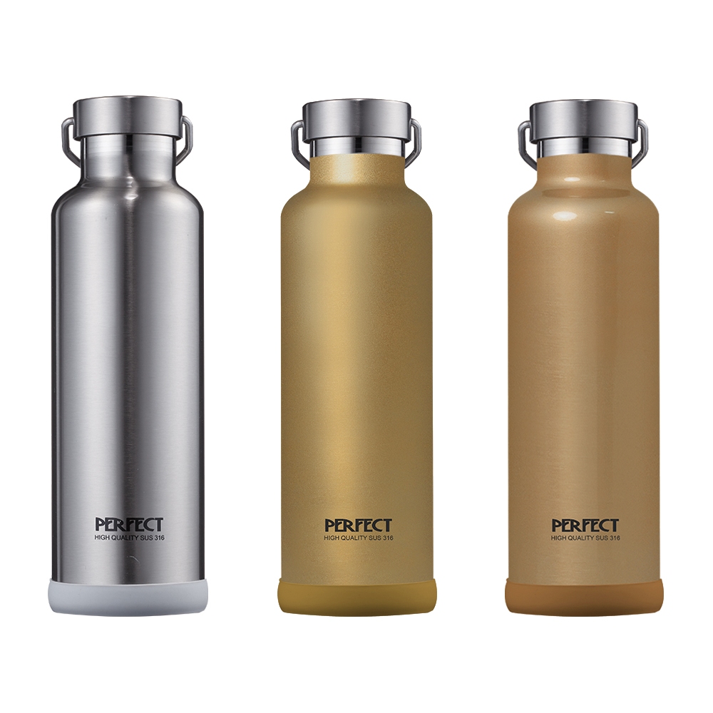 PERFECT 理想牌 極緻316不鏽鋼真空保溫杯保溫瓶 香檳金350cc-Leidea樂德兒