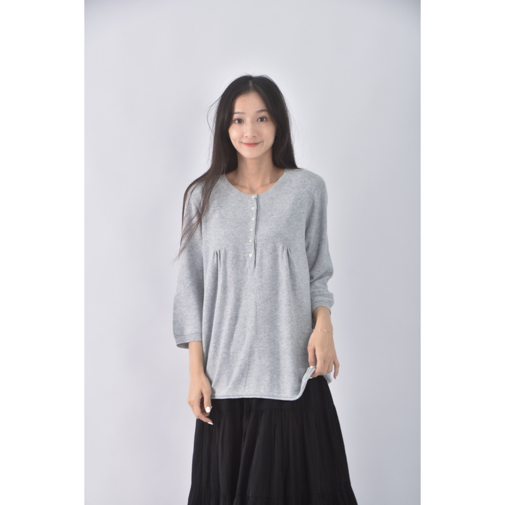 (XL) gap排扣灰色長袖上衣二手衣