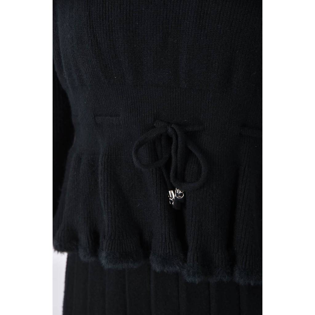 (S) 針織兩件式黑色洋裝二手衣, , large