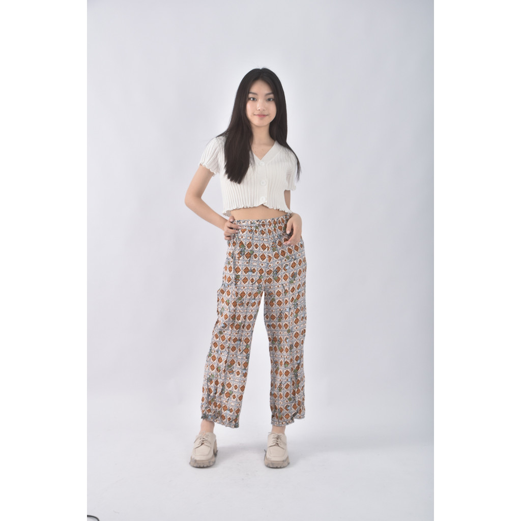 (M) f ailisi高腰圖案橘色長褲二手衣, , large