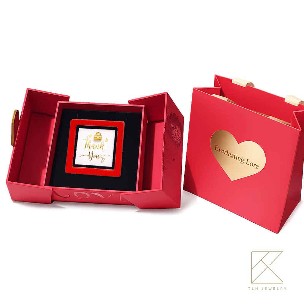 【TLH】母親節限定黃金擺件 包你幸福 純金999 約重0.07錢&plusmn;0.02 附贈母親節專屬包裝 (生日 送禮), , large