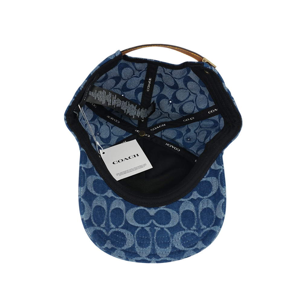 COACH 滿版CC Logo 棉質牛仔棒球帽 XS-S / 單寧藍, 單寧藍, large