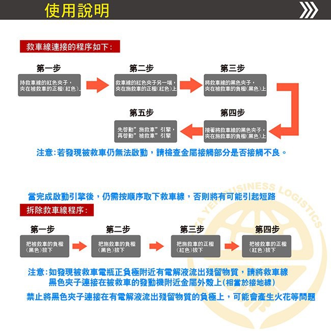 急救俠 汽車救車線-1500A 適用於3000CC以下車型 道路救援 拋錨 救援 電瓶, , large