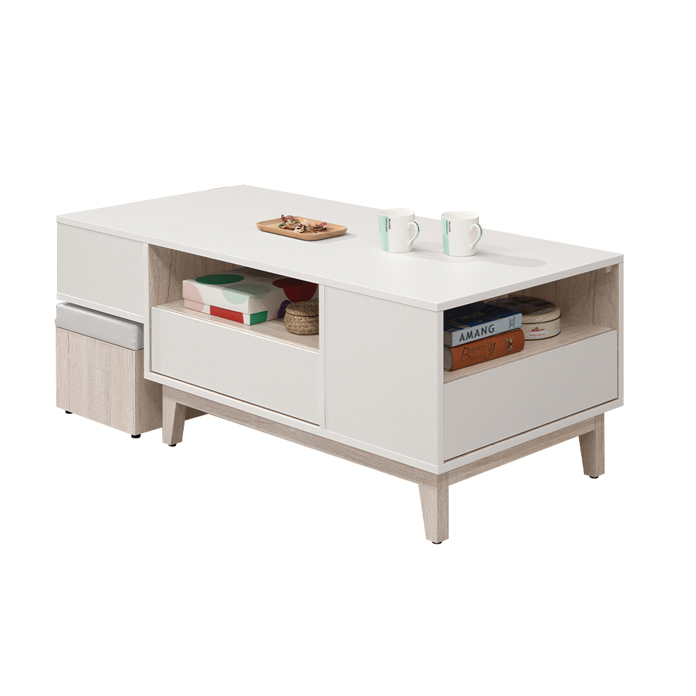 【唯熙傢俱】紀薇橡木雙色4尺大茶几